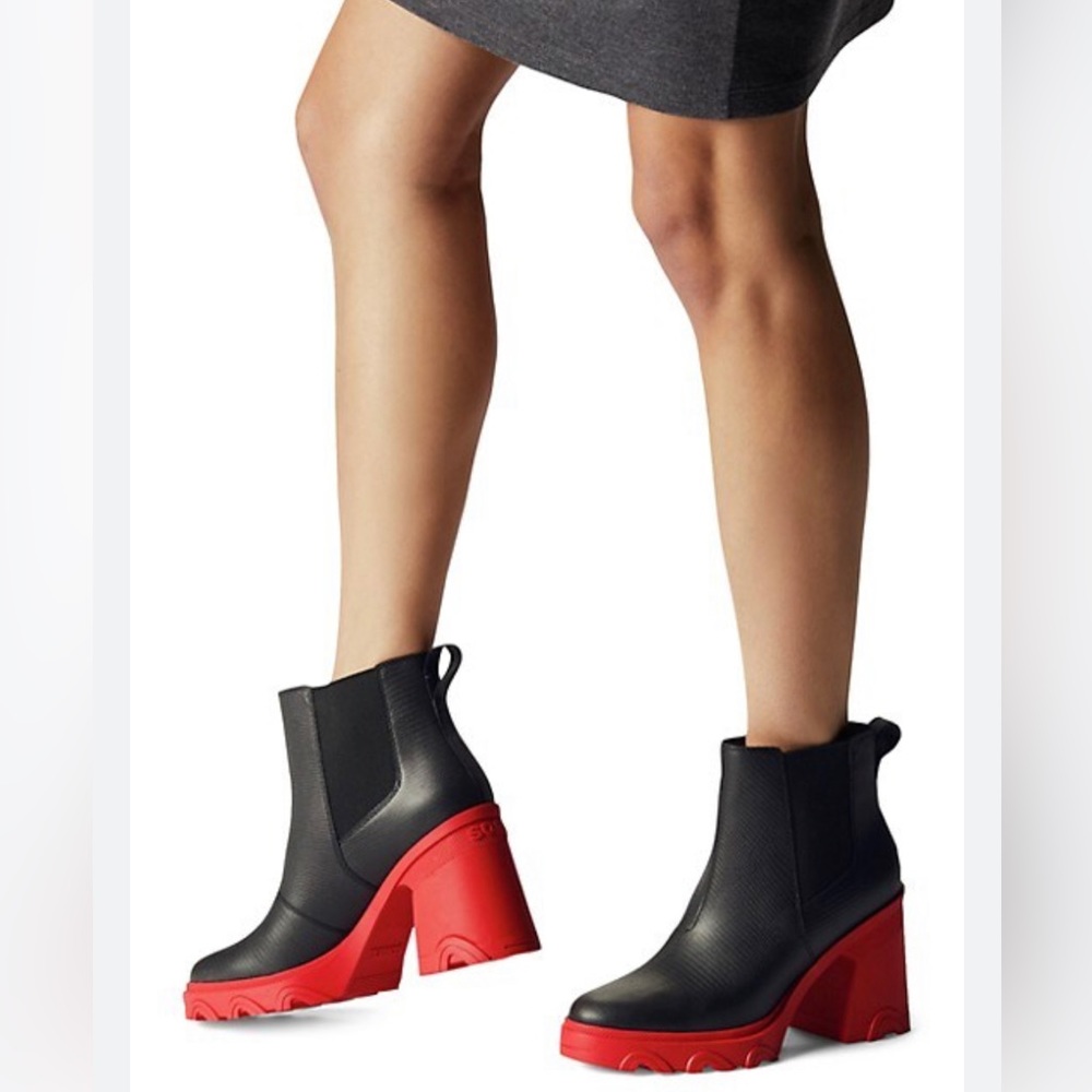 SOREL BREX BRI COLOR BLOCK CHELSEA HEEL BOOTS SIZE 7